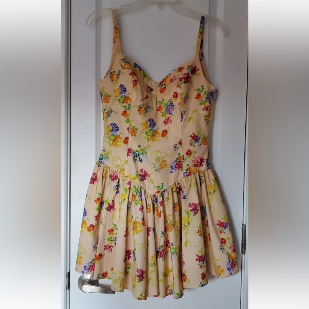 Caroline Constas Yellow Mini Dress